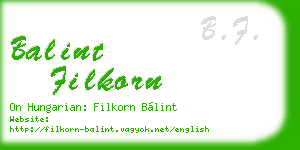 balint filkorn business card